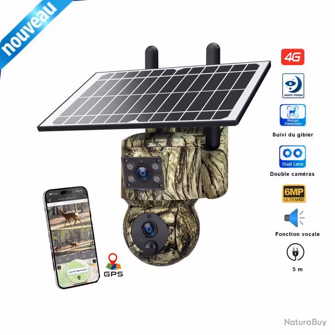 Caméra de Chasse 360° GPS 4G RoG V2 – Double Objectif